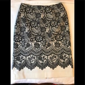 Talbots Embroidered Print Skirt